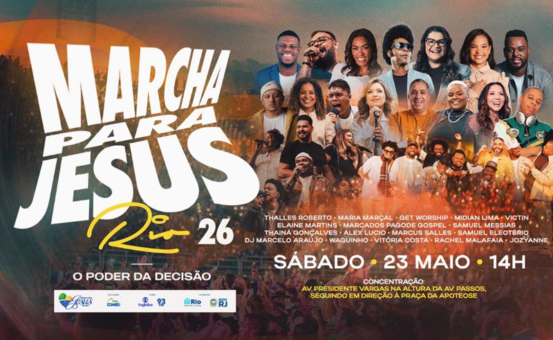 19ª edição da Marcha Para Jesus do Rio de Janeiro é confirmada para o dia 23 de maio